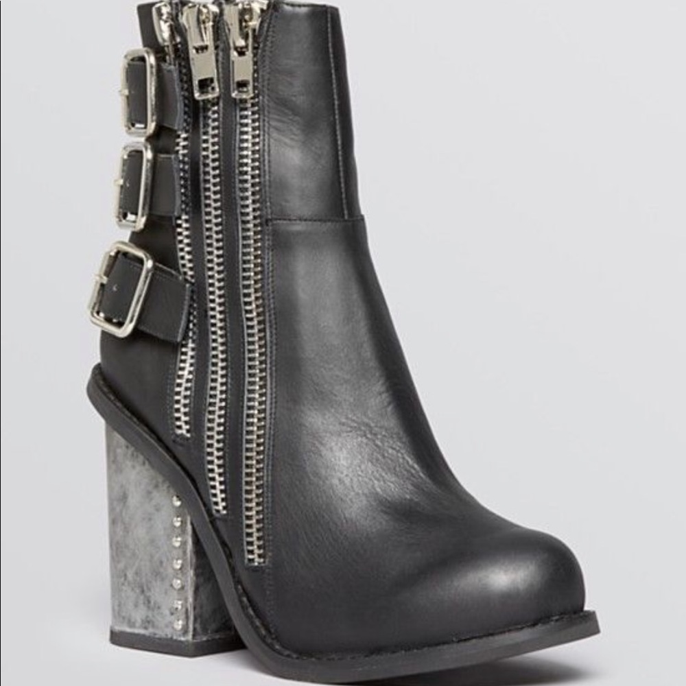 Jeffrey Campbell Distressed Rocker Metal Heel Boot